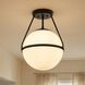 Mid-Century Modern 1 Light 13.25 inch Matte Black Semi-Flush Ceiling Light