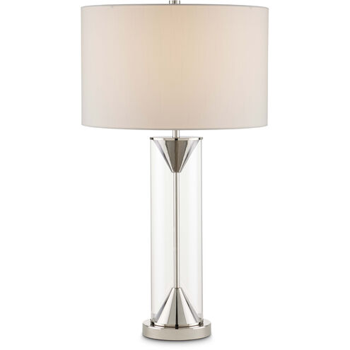 Piers 28.75 inch 150 watt Polished Nickel and Clear Table Lamp Portable Light