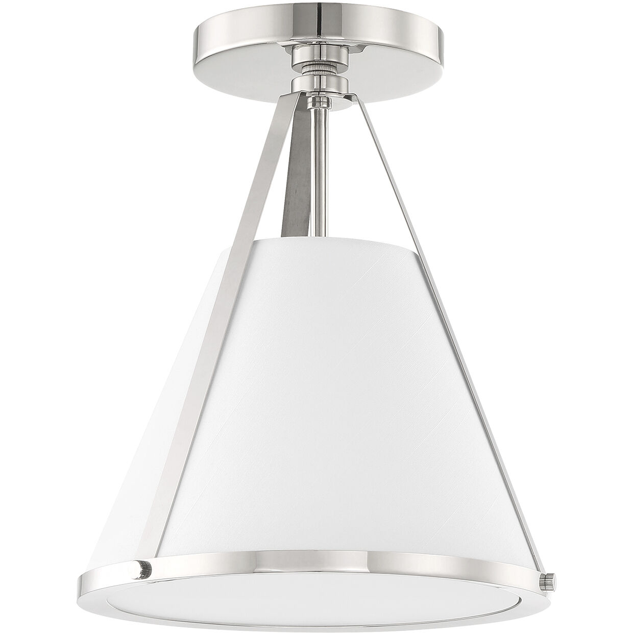 Fulton 1 Light 9.25 inch Polished Nickel Semi Flush Ceiling Light