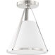 Fulton 1 Light 9.25 inch Polished Nickel Semi Flush Ceiling Light