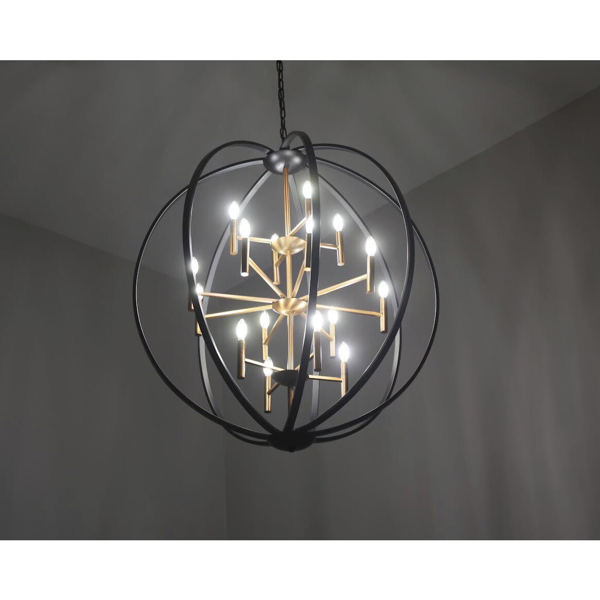 Euclid 16 Light 44 inch Spanish Bronze with Heirloom Brass Indoor Chandelier Ceiling Light