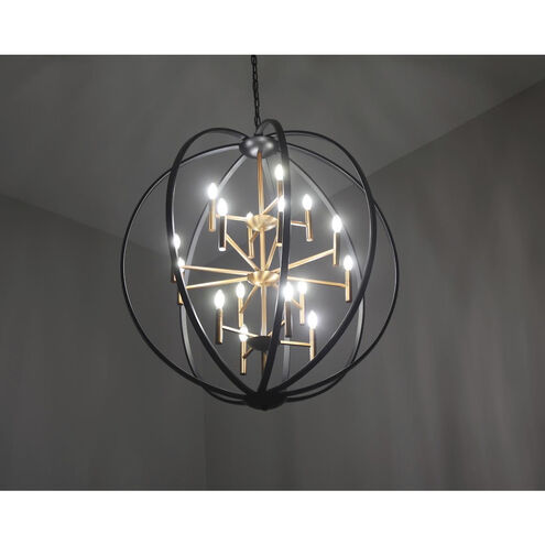 Euclid 16 Light 44 inch Spanish Bronze with Heirloom Brass Indoor Chandelier Ceiling Light