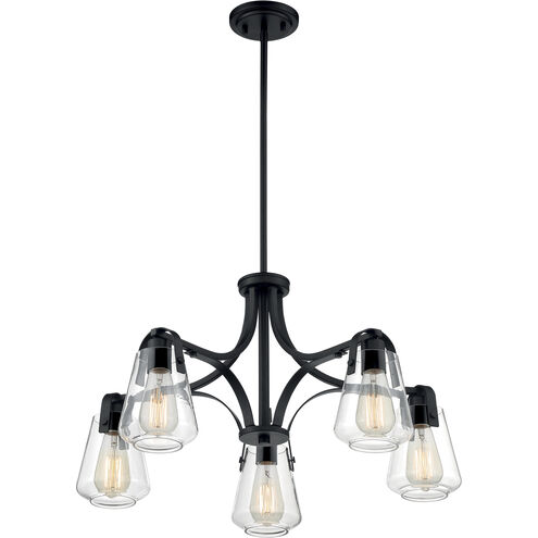 Skybridge 5 Light 27 inch Matte Black Chandelier Ceiling Light