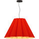 Lora 31.5 inch Red Pendant Ceiling Light in Red/Ash, 32 in, WEP Collection