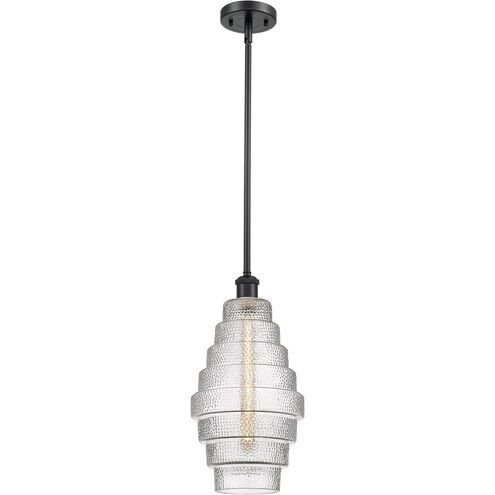 Ballston Cascade LED 8.25 inch Matte Black Mini Pendant Ceiling Light in Clear Glass