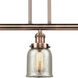 Franklin Restoration Small Bell 3 Light 38 inch Antique Copper Island Light Ceiling Light in Silver Plated Mercury Glass, Franklin Restoration