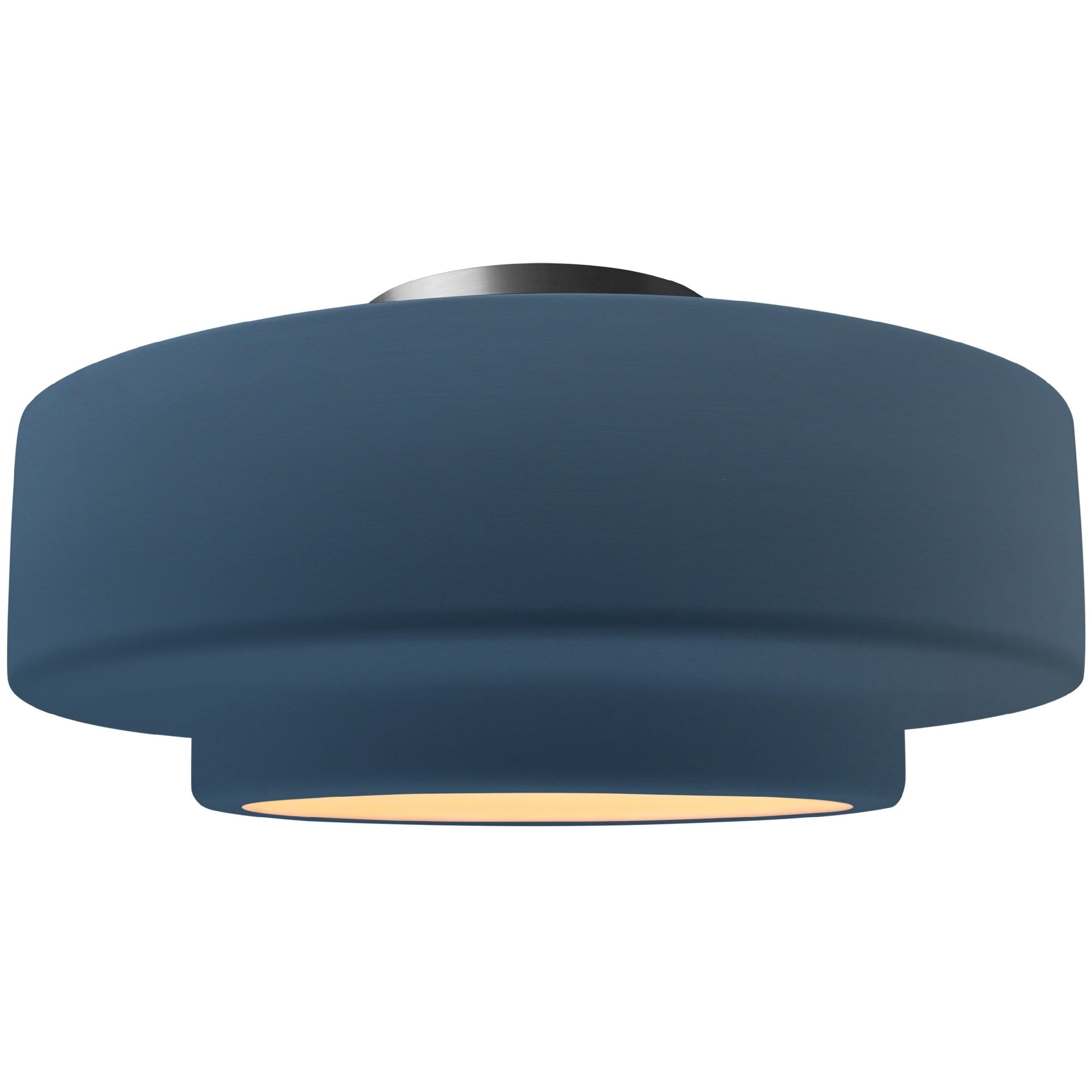 Radiance Collection - Tier LED 14.5 inch Midnight Sky and Matte White and Brushed Nickel Semi-Flush Ceiling Light in Dedicated LED, Midnight Sky/Matte White, 14.5W x 7.25H, Form+Finish+Function