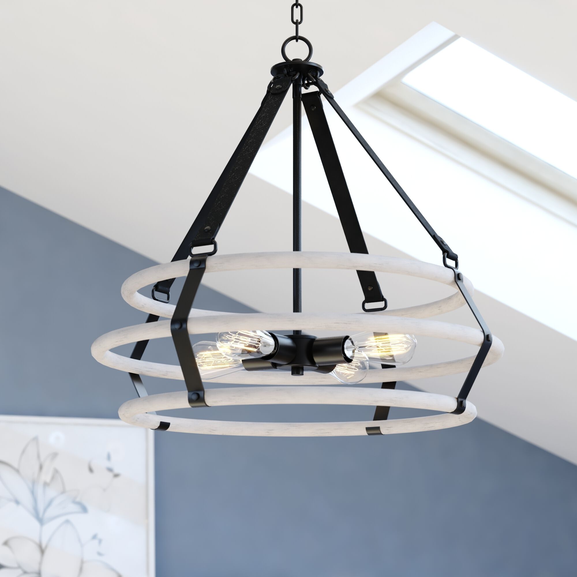 Taylor LED 24 inch Textured Black and Ash Gray Pendant Ceiling Light