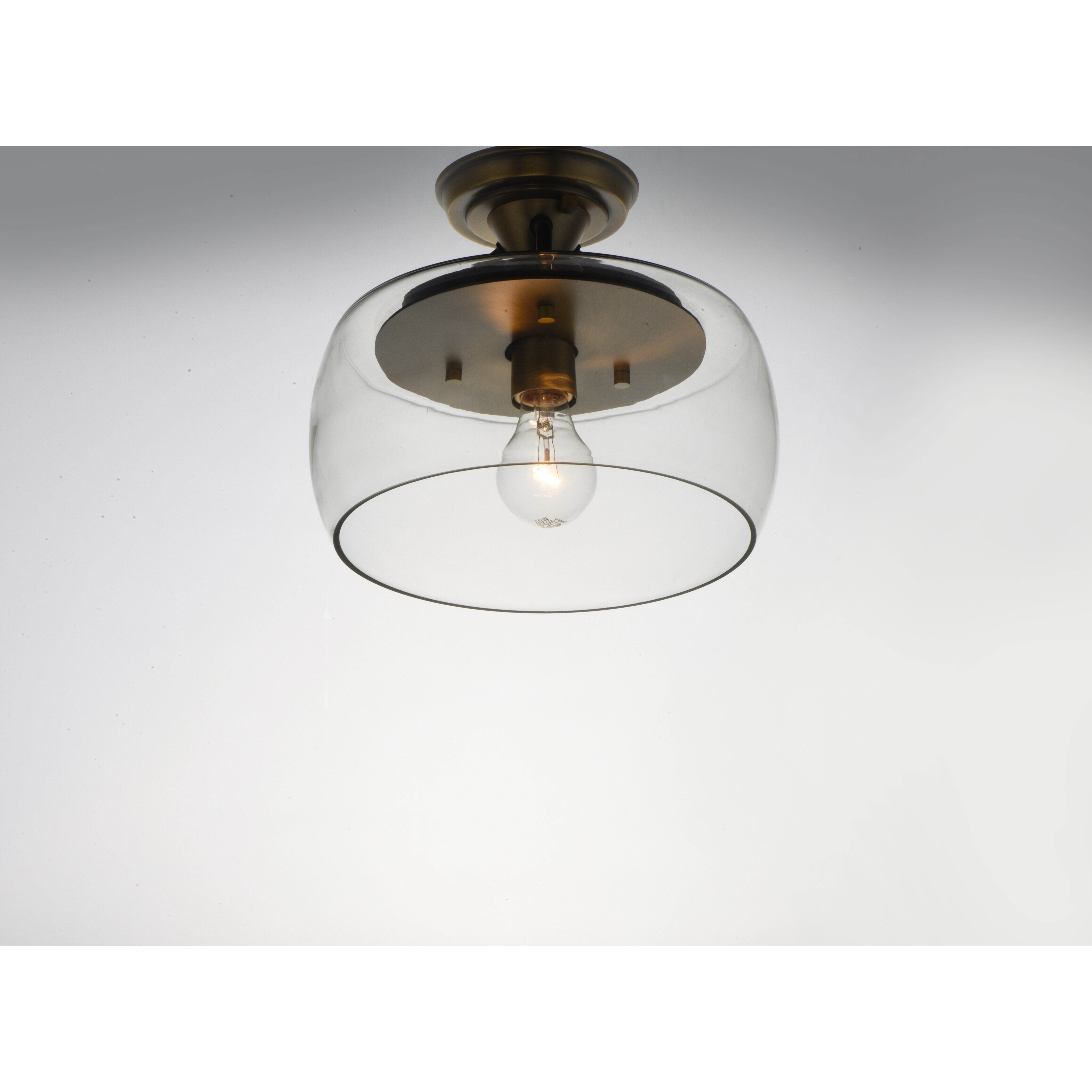 Goblet 1 Light 11 inch Bronze/Antique Brass Semi-Flush Mount Ceiling Light in Bronze and Antique Brass