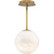 Pisces 1 Light 8 inch Aged Brass Mini Pendant Ceiling Light in 4000K