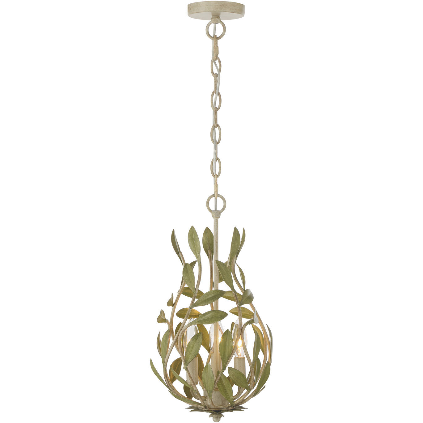 Broche 3 Light 9 inch Champagne Green Tea Chandelier Ceiling Light