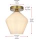 Gene 1 Light 8 inch Satin Gold Flush Mount Ceiling Light