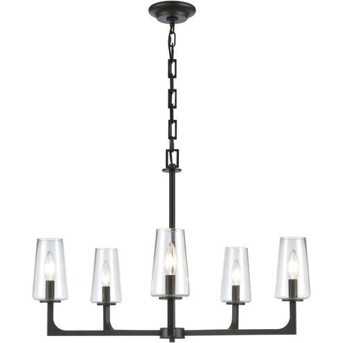 Fitzroy 5 Light 28 inch Matte Black Chandelier Ceiling Light