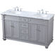 Wesley 60 X 21.5 X 35 inch Grey Vanity Sink Set in Gray