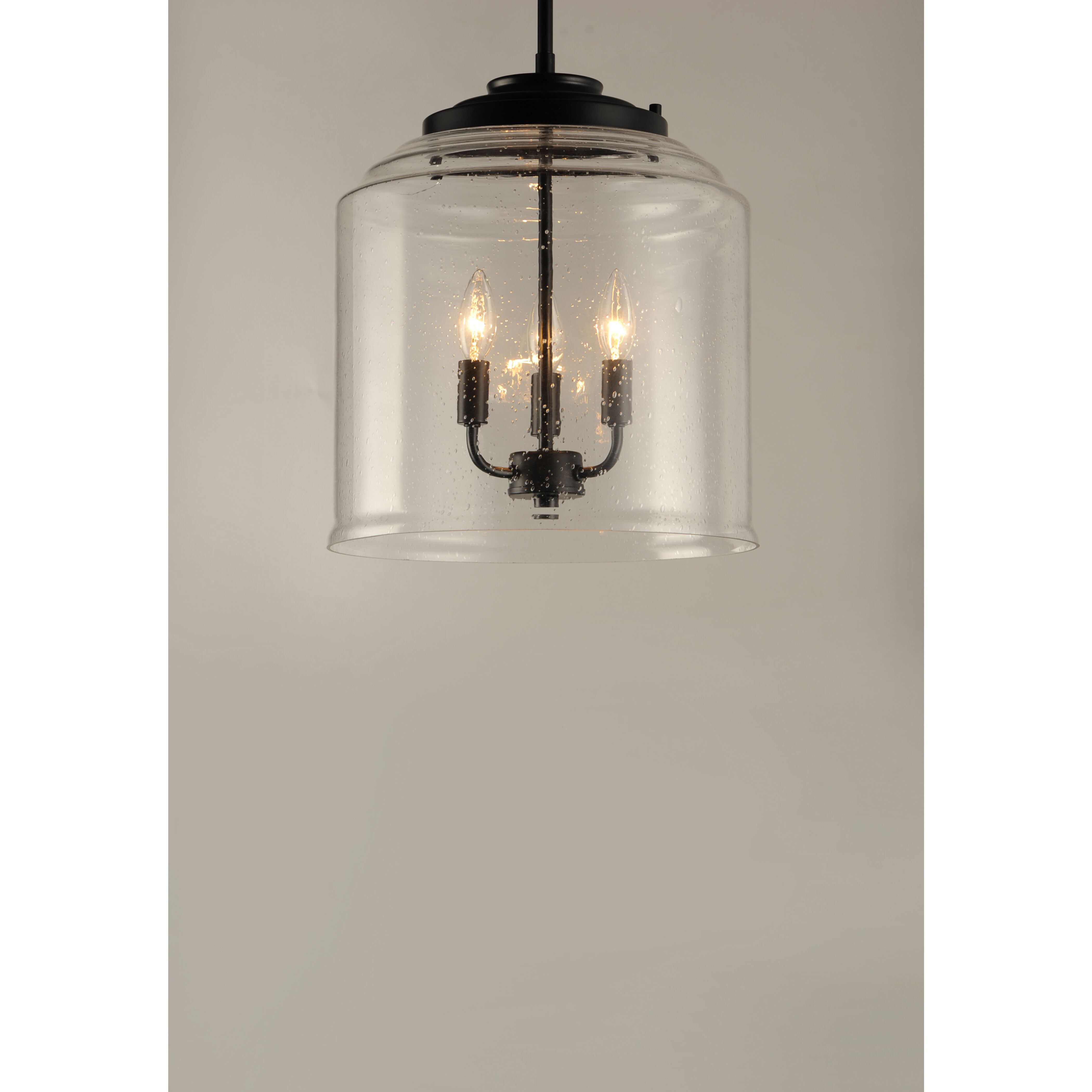 Acadia 3 Light 13.75 inch Black Multi-Light Pendant Ceiling Light