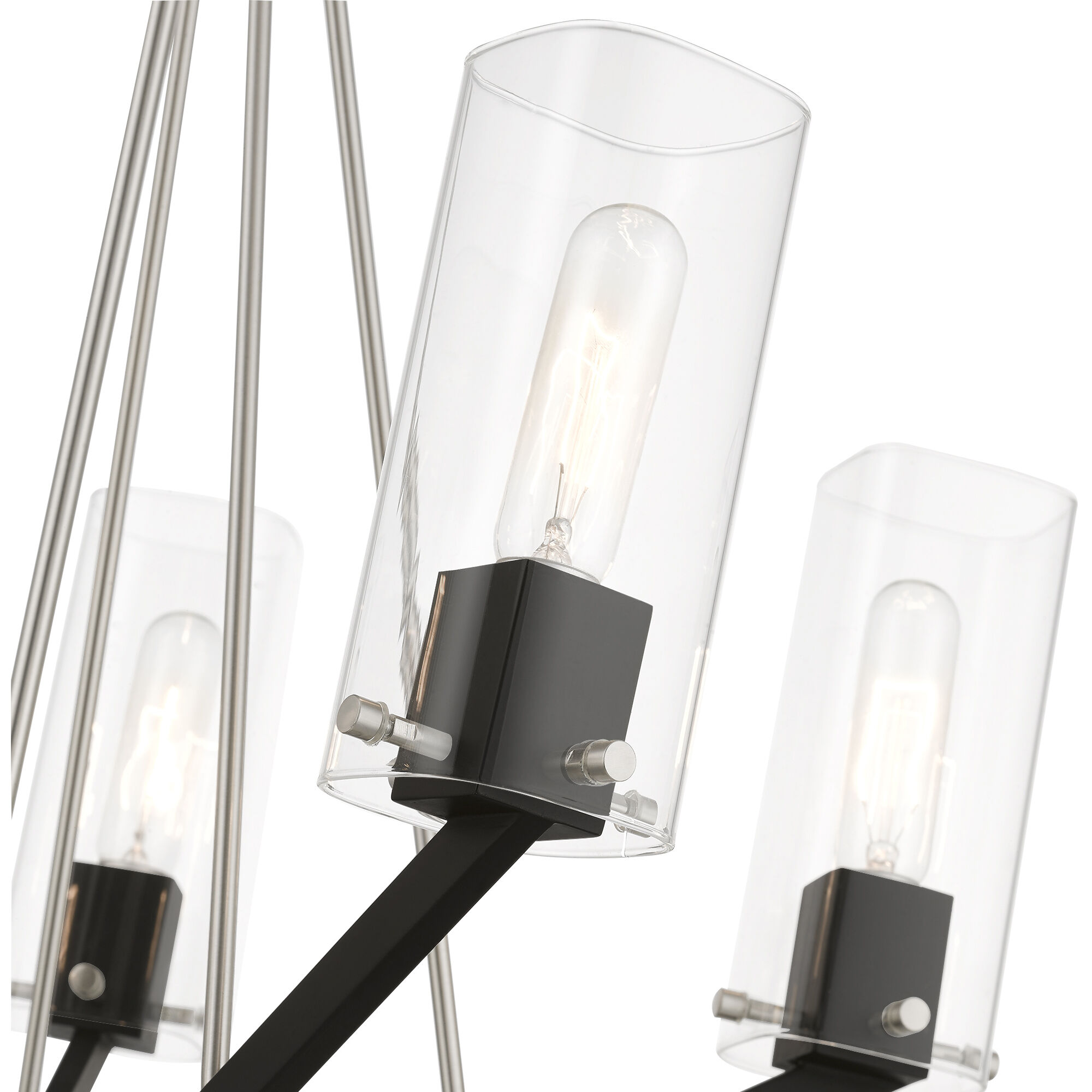 Beckett 5 Light 26 inch Brushed Nickel & Black Chandelier Ceiling Light