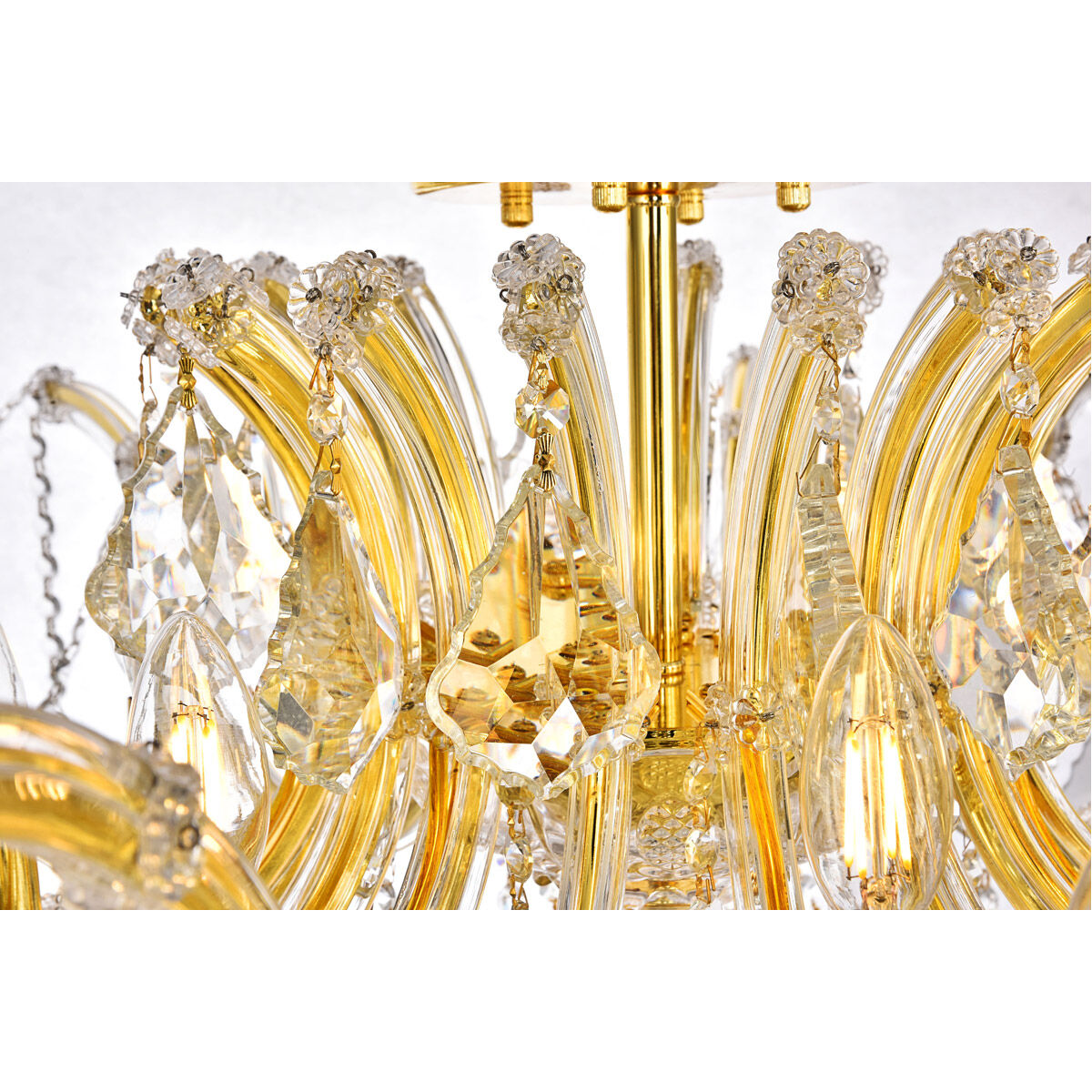 Maria Theresa 8 Light 36 inch Gold Flush Mount Ceiling Light in Royal Cut