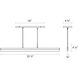 Stiletto LED 32.5 inch Bright Satin Aluminum Pendant Ceiling Light