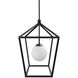 Denison 2 Light 36 inch Black Outdoor Linear Lantern Pendant