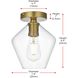 Gene 1 Light 8 inch Satin Gold Flush Mount Ceiling Light