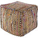 Perth 18 inch Rose Pouf, Cube