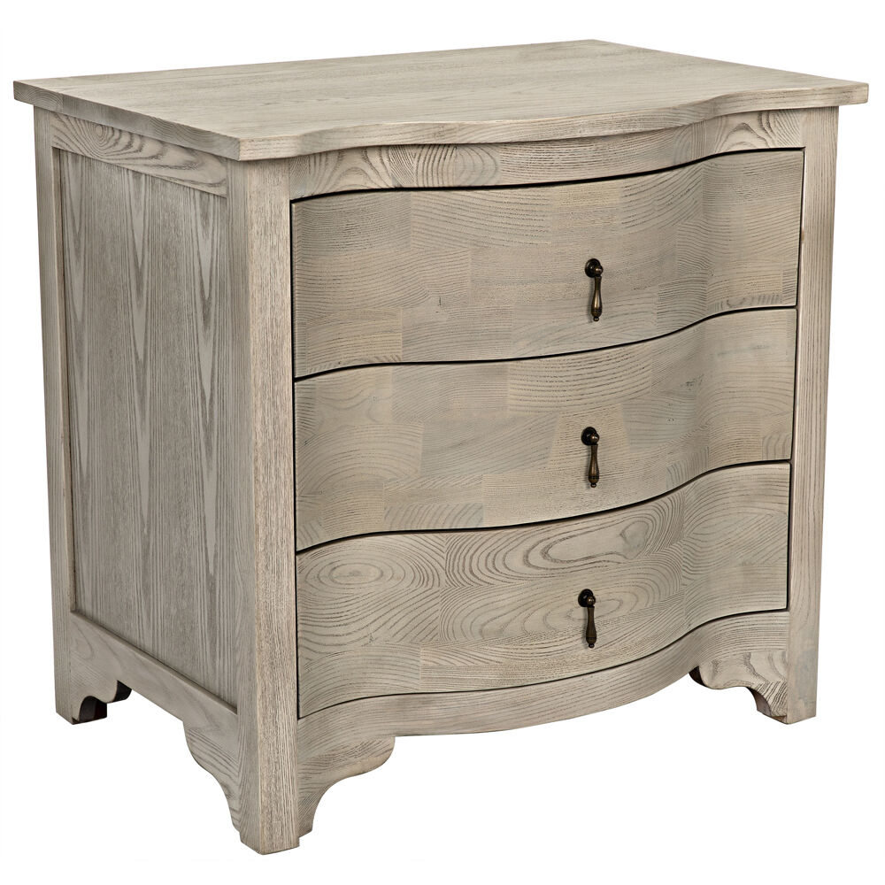 Curved Front 30 X 28.5 inch Vintage Grey Side Table