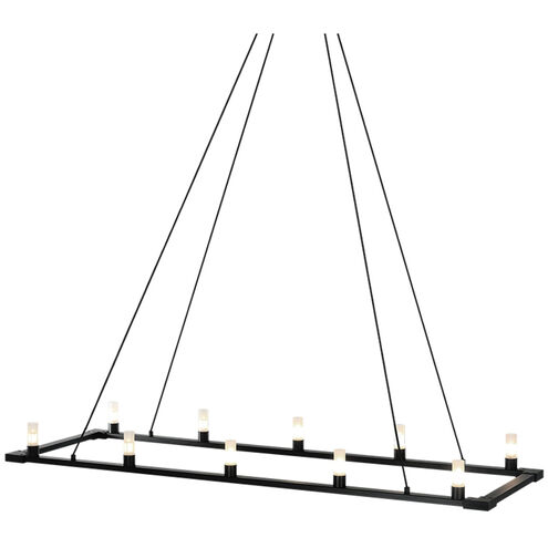 Cascadian 10 Light 15 inch Matte Black Chandelier Ceiling Light