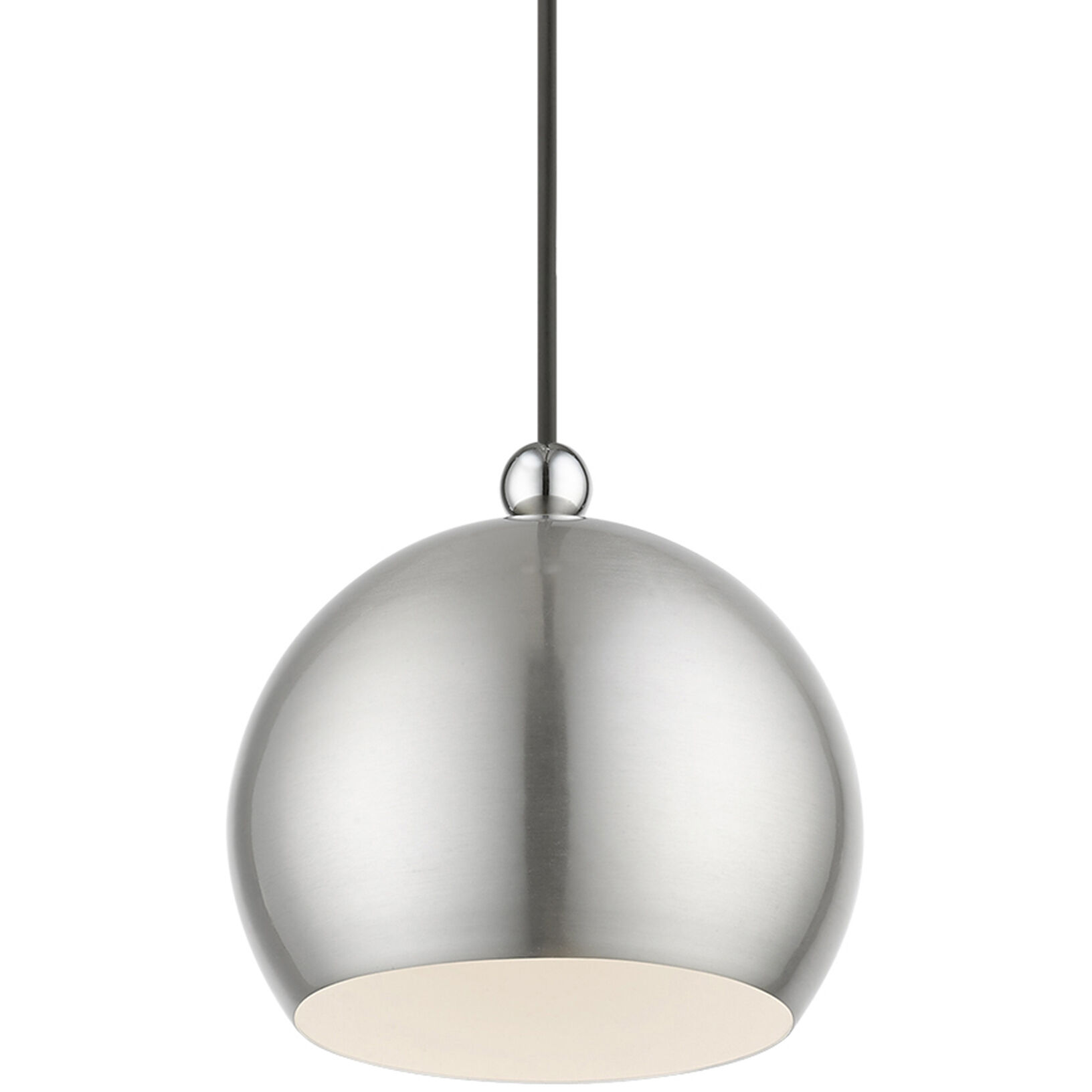 Stockton 1 Light 8 inch Brushed Nickel with Polished Chrome Accents Mini Pendant Ceiling Light, Globe