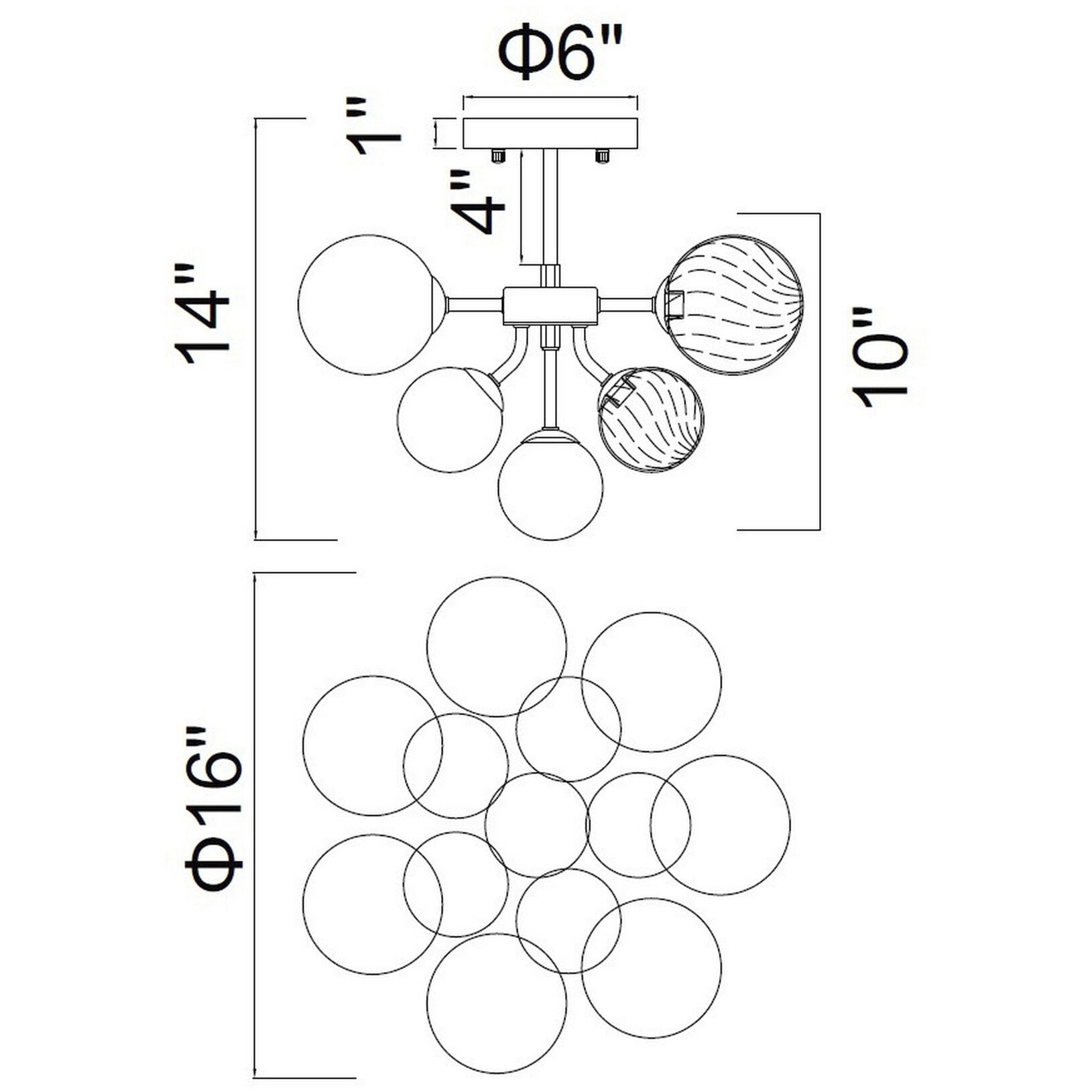 Pallocino LED 16 inch Chrome Flush Mount Ceiling Light