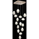 Natural Inspirations 15 Light 19 inch Gold Pendant Ceiling Light in Clear Quartz Studio Glass 3