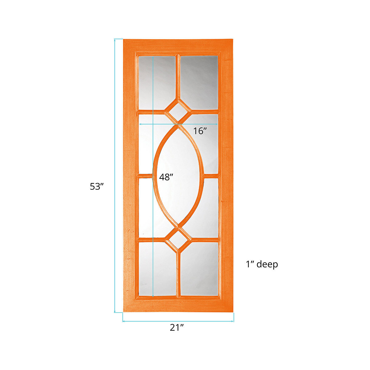 Dayton 53 X 21 inch Glossy Orange Wall Mirror