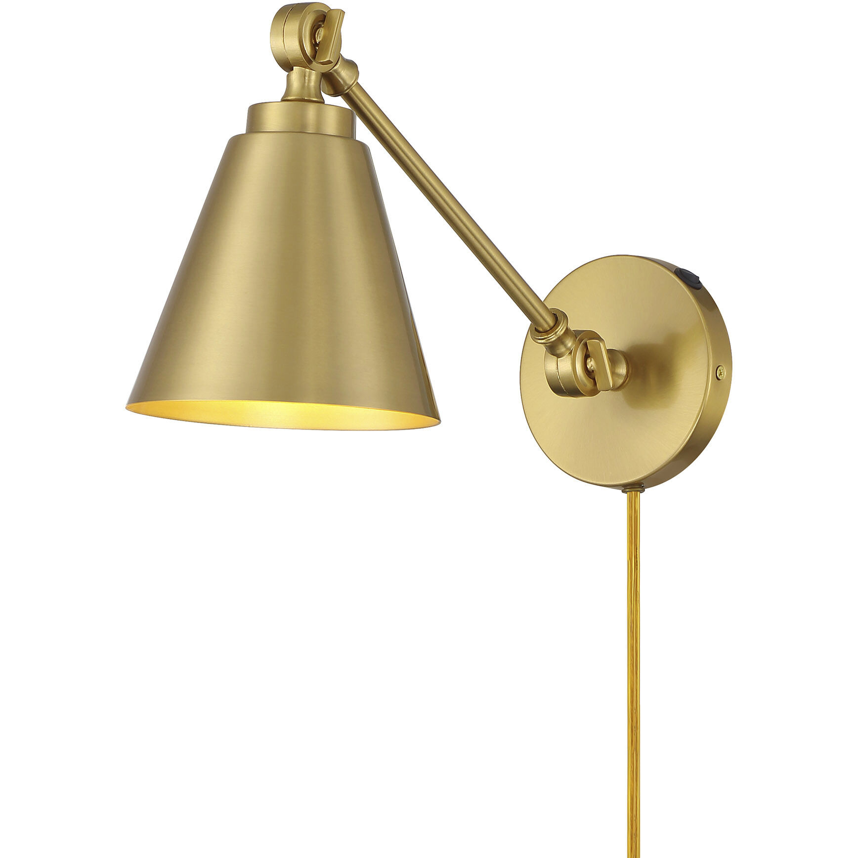 Vintage 2 Light 6 inch Natural Brass Wall Sconce Wall Light