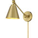 Vintage 2 Light 6 inch Natural Brass Wall Sconce Wall Light