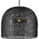 Piero 3 Light 22.25 inch Satin Black Pendant Ceiling Light, Medium