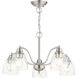 Montgomery 5 Light 24 inch Brushed Nickel Chandelier Ceiling Light