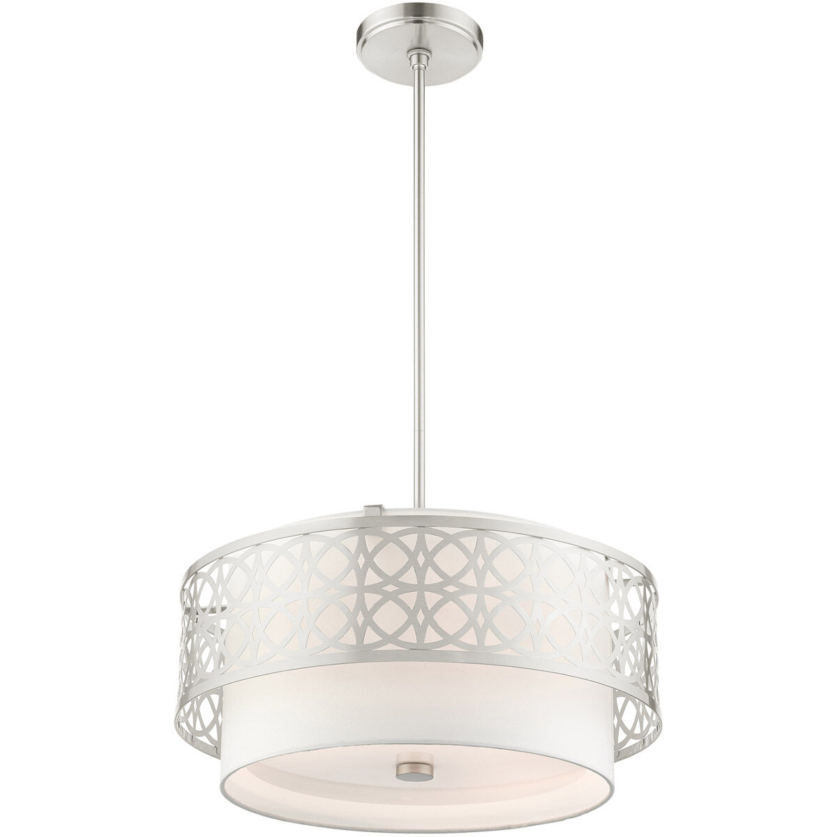 Calinda 4 Light 20 inch Brushed Nickel Pendant Chandelier Ceiling Light