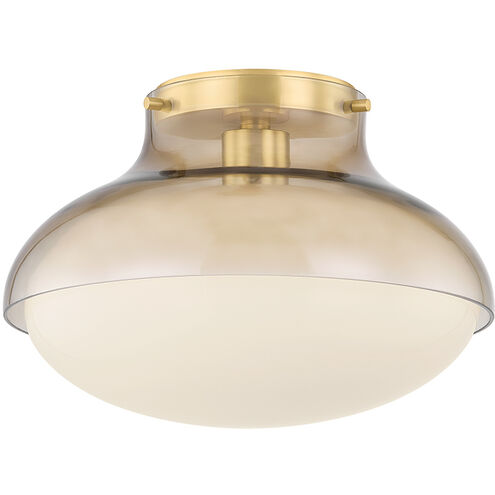 Gianna 1 Light 12.5 inch Aged Brass Flush Mount Ceiling Light
