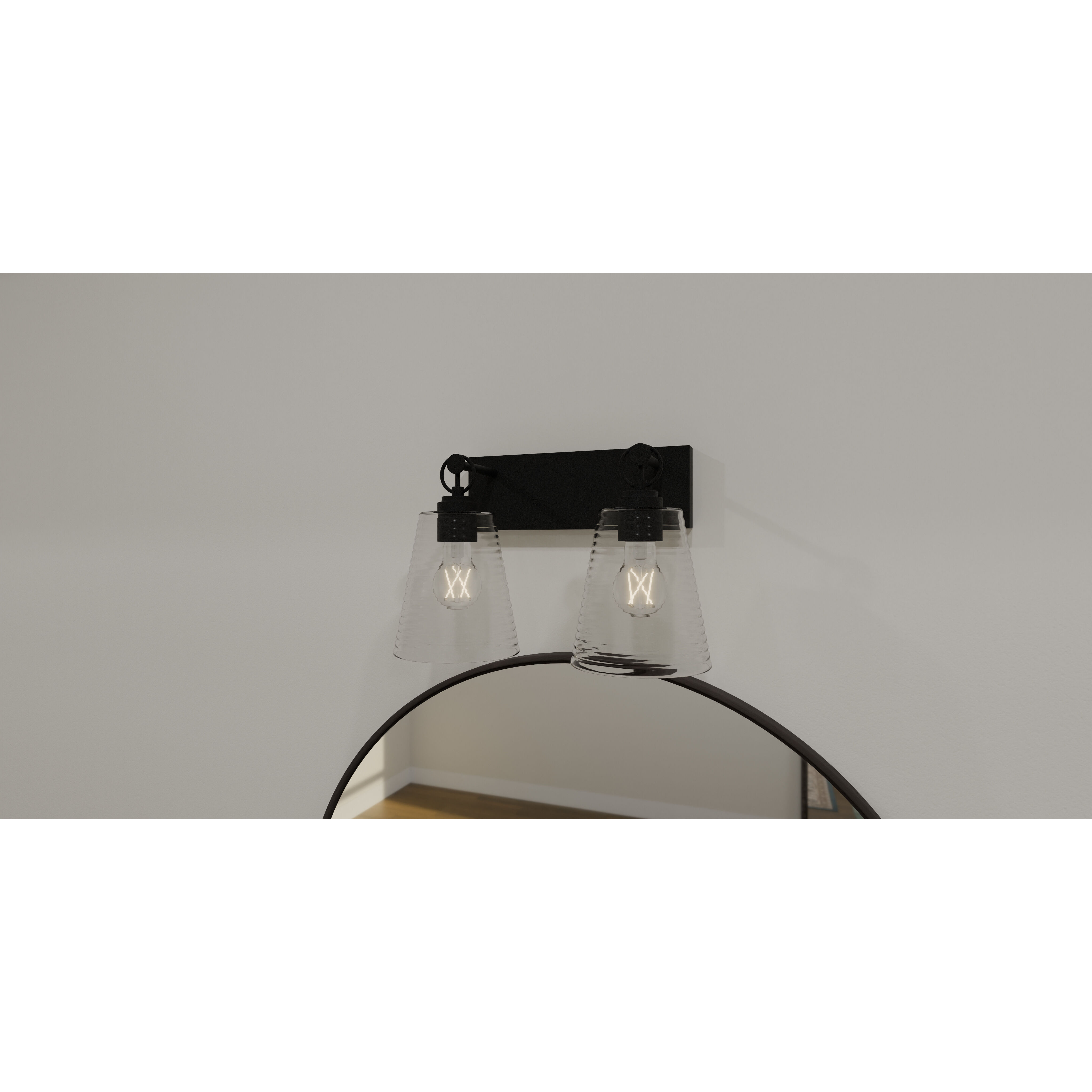 Dacosta 2 Light 15 inch Earth Black Bath Light Wall Light, Medium