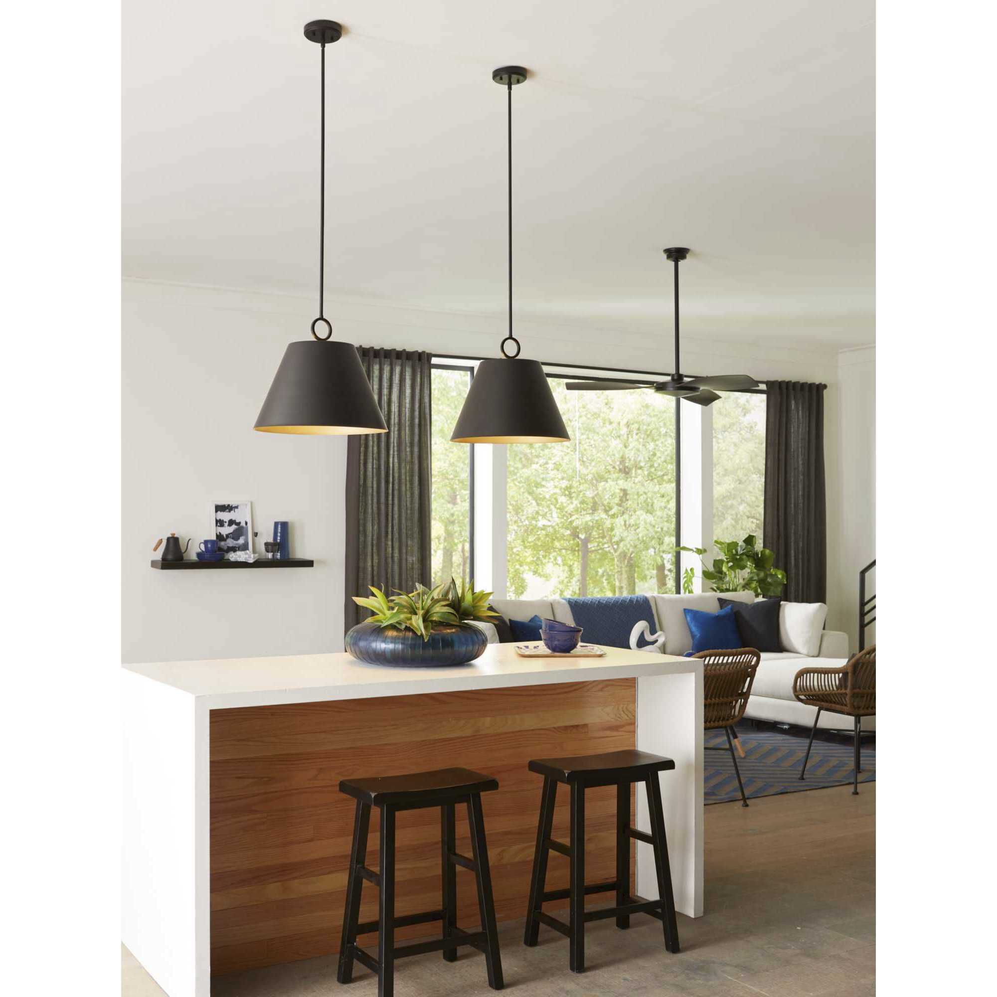 Parkhurst 3 Light 18 inch Matte Black Pendant Ceiling Light