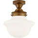 Chapman & Myers Edmond 1 Light 14.5 inch Hand-Rubbed Antique Brass Flush Mount Ceiling Light