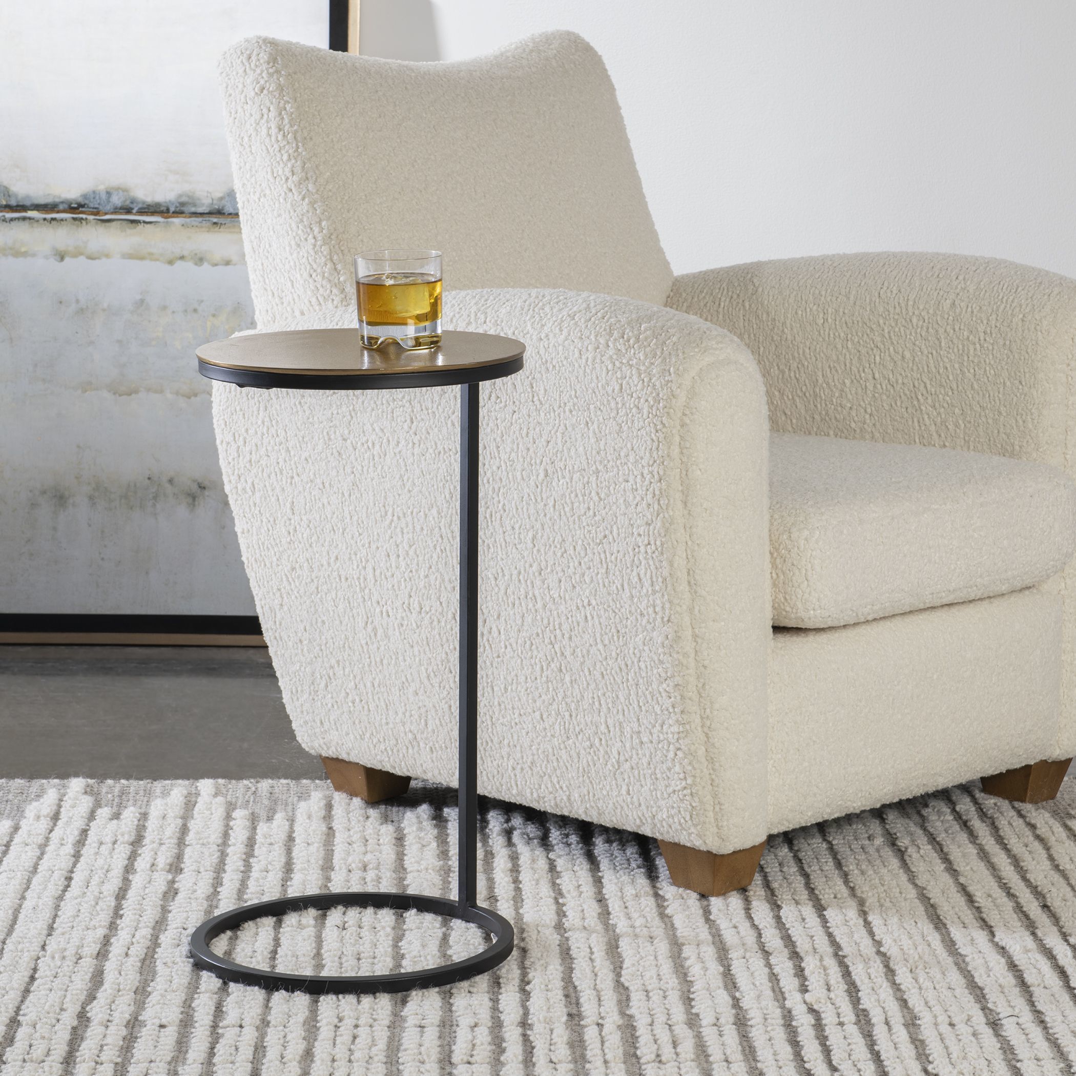 Brunei 24 X 13 inch Aged Black and Antique Gold Accent Table