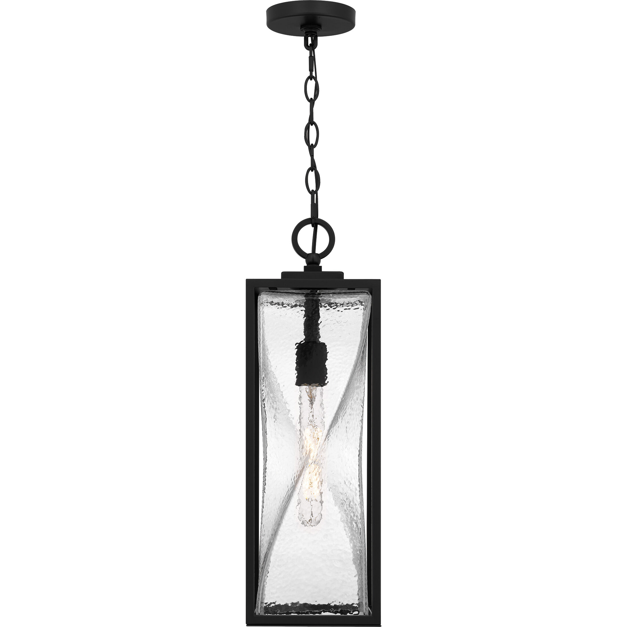 Zarah 1 Light 7 inch Matte Black Outdoor Hanging Lantern, Large