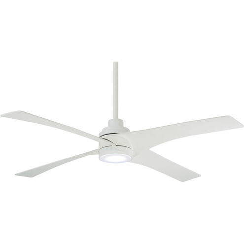 Swept 56 inch Flat White Ceiling Fan
