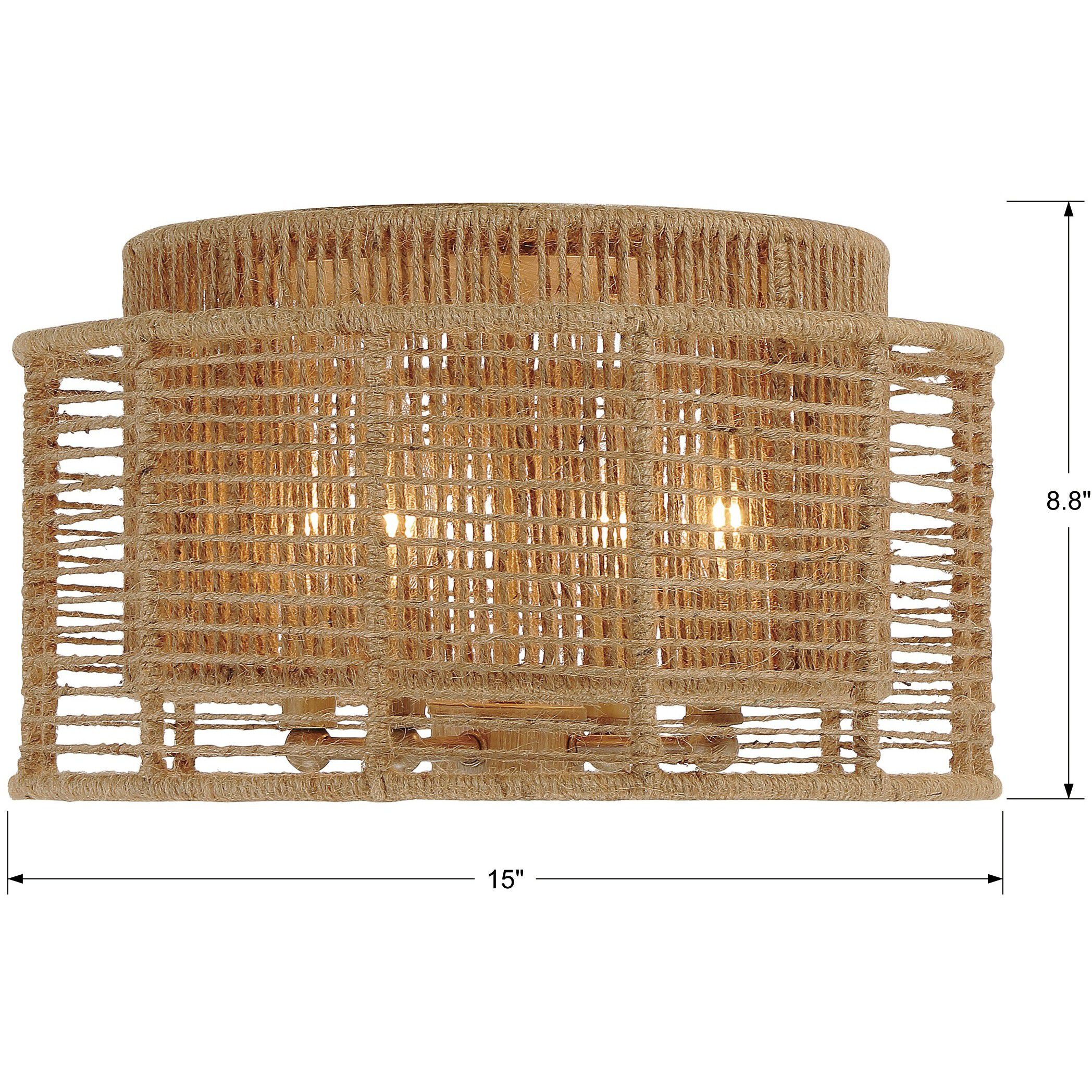 Jayna 4 Light 15 inch Burnished Silver Flush Ceiling Light