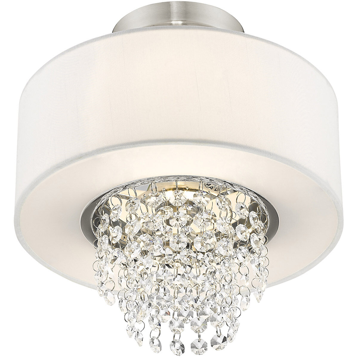 Carlisle 2 Light 11 inch Brushed Nickel Semi-Flush Mount Ceiling Light