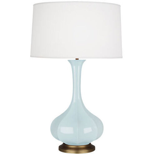 Pike 31.88 inch 150.00 watt Baby Blue Table Lamp Portable Light in Aged Brass