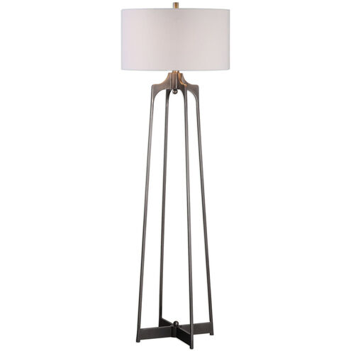 Adrian 61 inch 150 watt Plated Aged Gun Metal Floor Lamp Portable Light