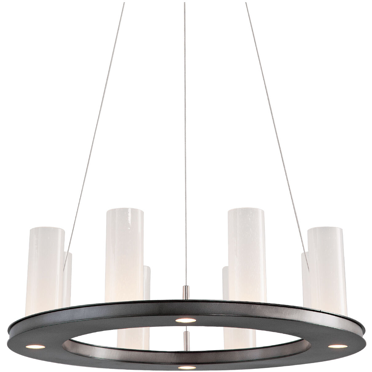 Carlyle LED 23 inch Classic Silver Chandelier Ceiling Light in 3000K LED, Frosted Seeded, Corona Ring