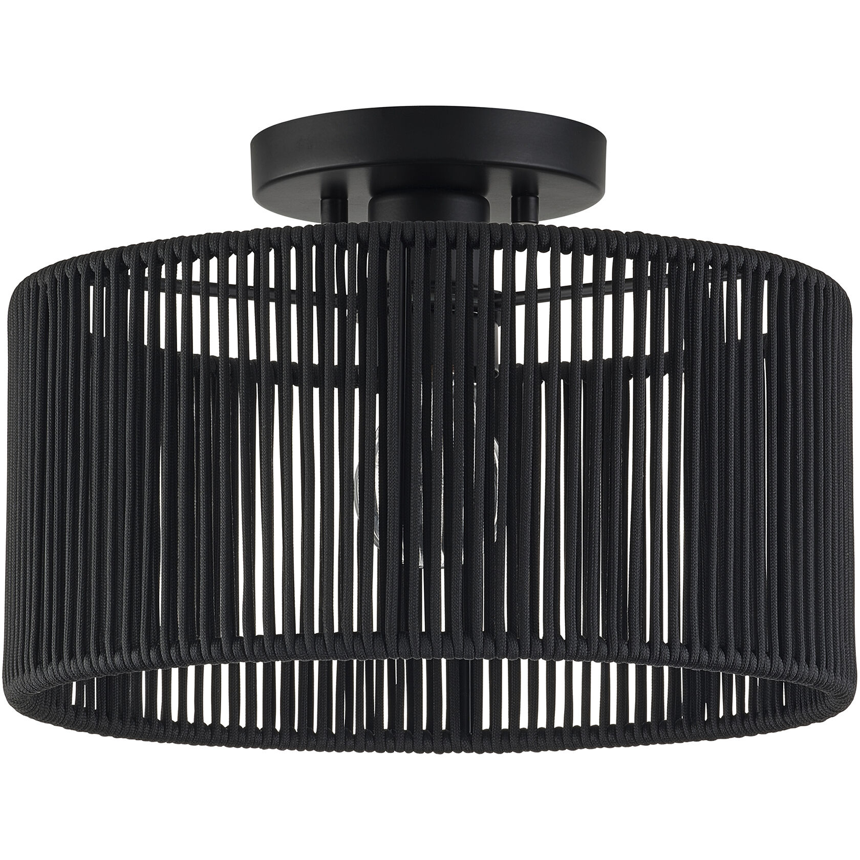 Acordia 1 Light 12 inch Black Semi Flush Mount Ceiling Light, Medium