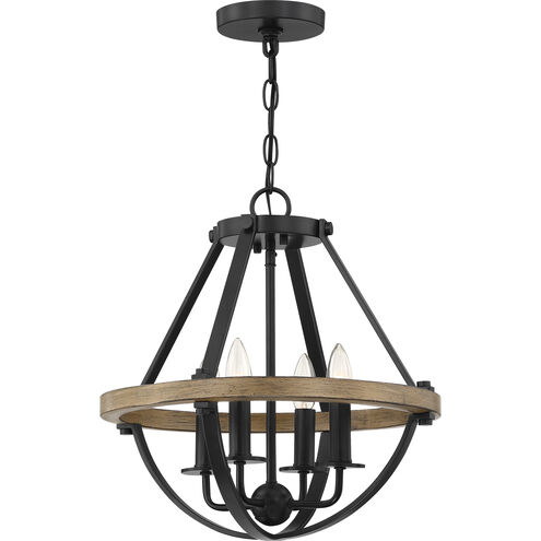Quoizel Bartlett 4 Light 16 inch Earth Black Pendant Ceiling Light BRL2816EK - Open Box